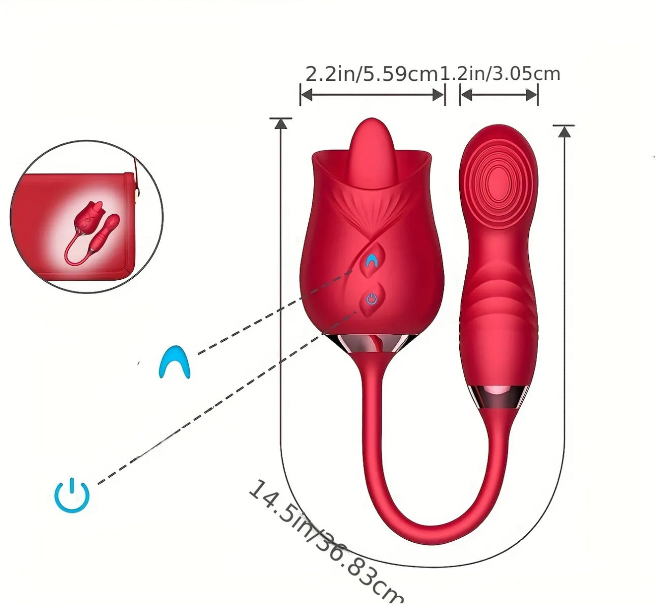 Rose Toy For Woman - Tongue Licking Vibrator Wiggly Dildo Sex Toys With 20 Modes, Oral Sex Toy Clitoris Nipple Sex Stimulator With Butt Plug Sex Toys For Women Couples