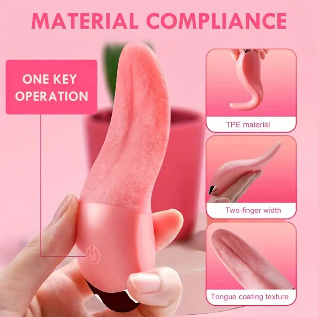 1pc 10 Mode Tongue Licking Vibrator Sex Toys, Suitable For Women's Clitoris Stimulators, G-spot Nipple Women Pleasure Couple Products