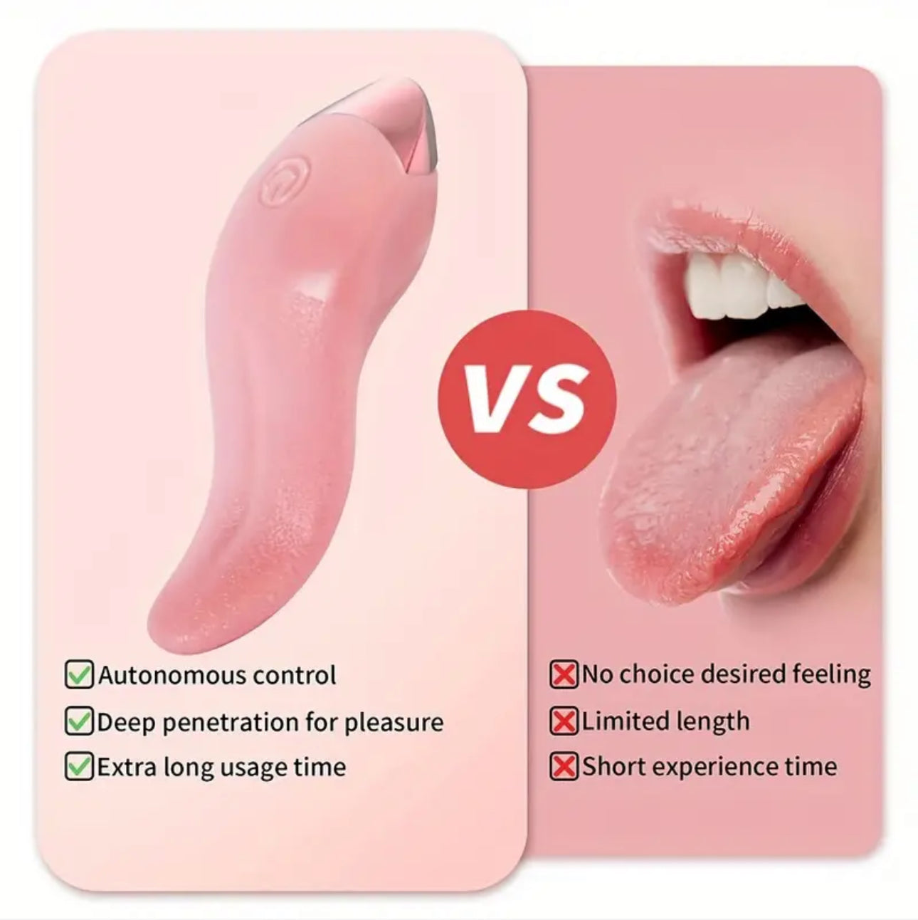 1pc 10 Mode Tongue Licking Vibrator Sex Toys, Suitable For Women's Clitoris Stimulators, G-spot Nipple Women Pleasure Couple Products