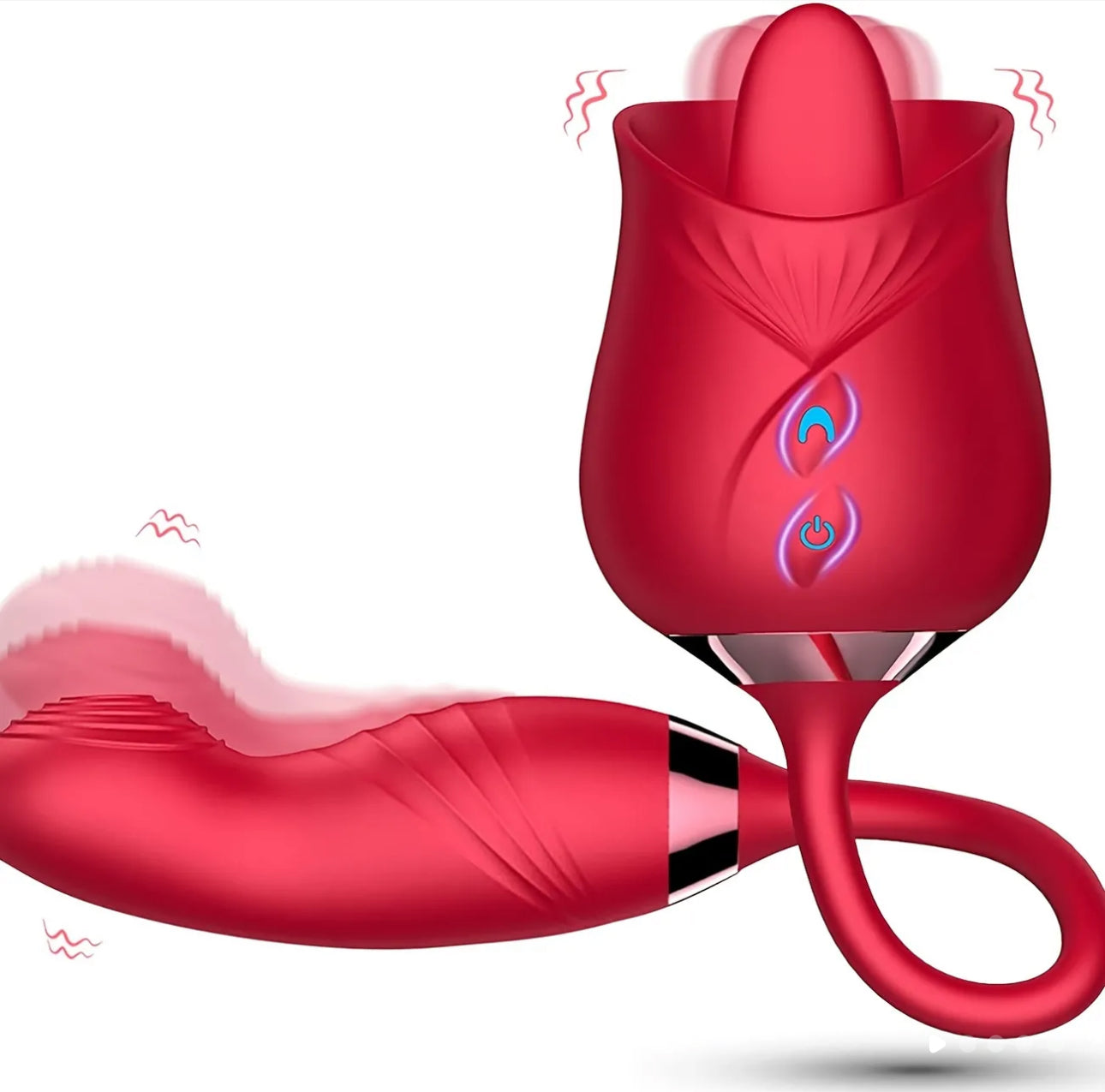 Rose Toy For Woman - Tongue Licking Vibrator Wiggly Dildo Sex Toys With 20 Modes, Oral Sex Toy Clitoris Nipple Sex Stimulator With Butt Plug Sex Toys For Women Couples