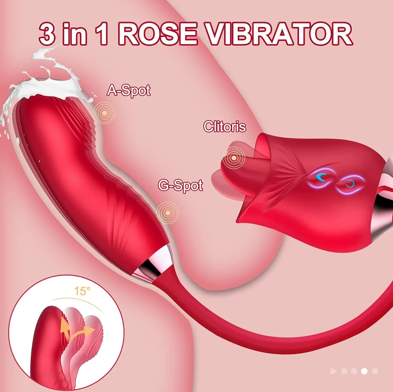 Rose Toy For Woman - Tongue Licking Vibrator Wiggly Dildo Sex Toys With 20 Modes, Oral Sex Toy Clitoris Nipple Sex Stimulator With Butt Plug Sex Toys For Women Couples