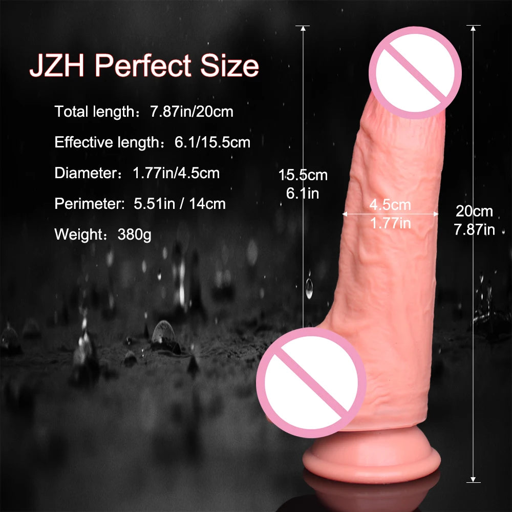 Soft Sexy Huge Dildo Skin Feeling Realistic Penis Sex Toys for Women Big Dicks Double Layersilicong  Suction Cup Anal stimulator