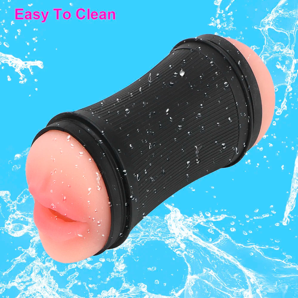 15cm Pump Penis Enlargement Sex Toys For Men Adult Male Masturbator Machine Realistic Vagina Mouth Real Pussy 2 In 1 Erotic Shop