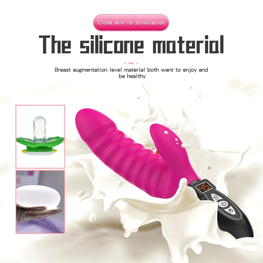 MLSice Warming G Spot Rabbit Vibrator for Clitoris Stimulation Dildo Vibrator with 12 Vibrations Dual Motor Stimulator for Women