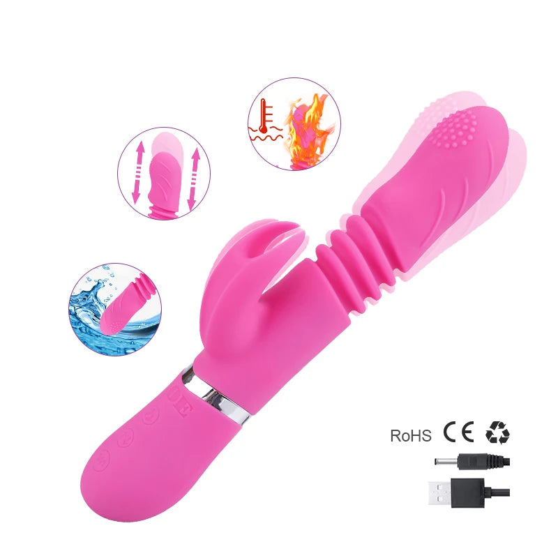 Man Nuo Rabbit Vibrator Women Toys G Spot Vagina Dildo Vibrator Sex Product USB Charging Female Masturbation Sex Toy for Woman