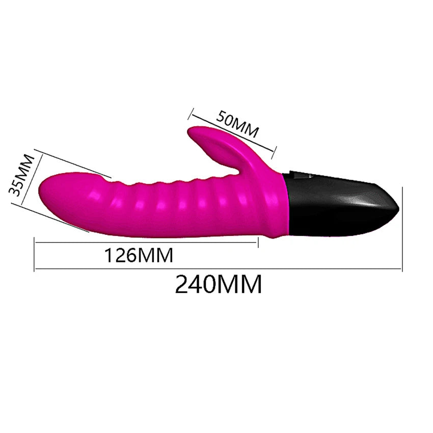 MLSice Warming G Spot Rabbit Vibrator for Clitoris Stimulation Dildo Vibrator with 12 Vibrations Dual Motor Stimulator for Women