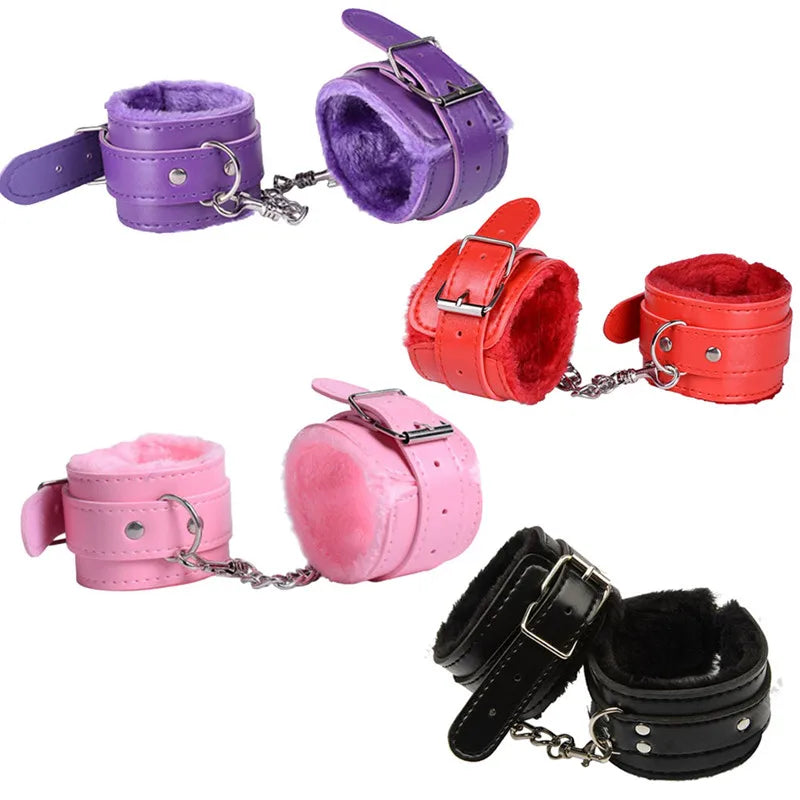 Adult BDSM Bondage Slave Erotic Sex Toys For Women Couples No Vibrator Leg Open Restraints Neck Handcuffs Ankle Cuff Straps Shop