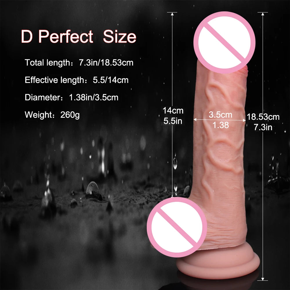 Soft Sexy Huge Dildo Skin Feeling Realistic Penis Sex Toys for Women Big Dicks Double Layersilicong  Suction Cup Anal stimulator