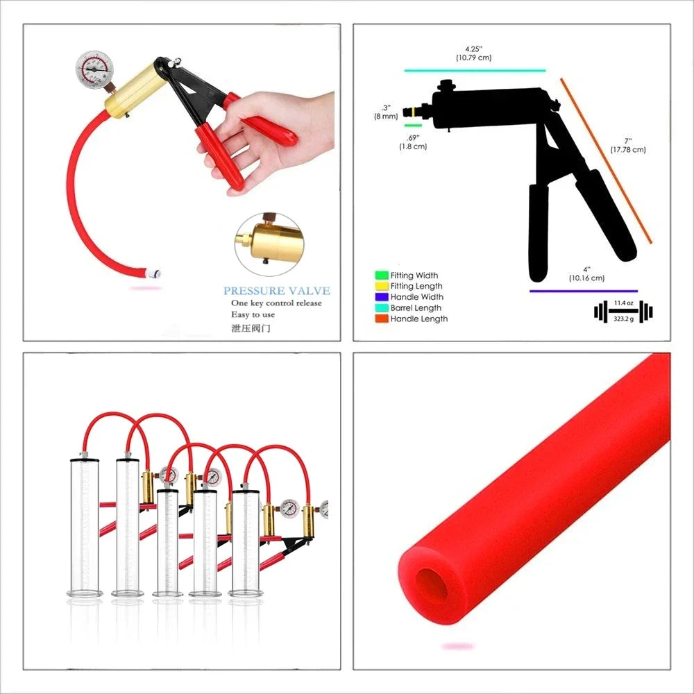 Penis Pump Male Masturbation Acrylic Manual Penis Enlarger Sex Toy for Men Vacuum Pump Penis Extender Trainer Adults Sex Product