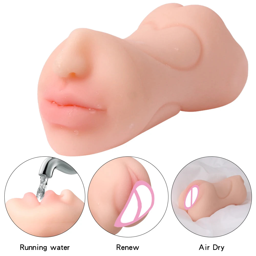 Masturbation Soft Stick Male Masturbator Artificial Vagina Simulator Realistic Rubber Vaginal Industrial Pussy Sex Toys For Men