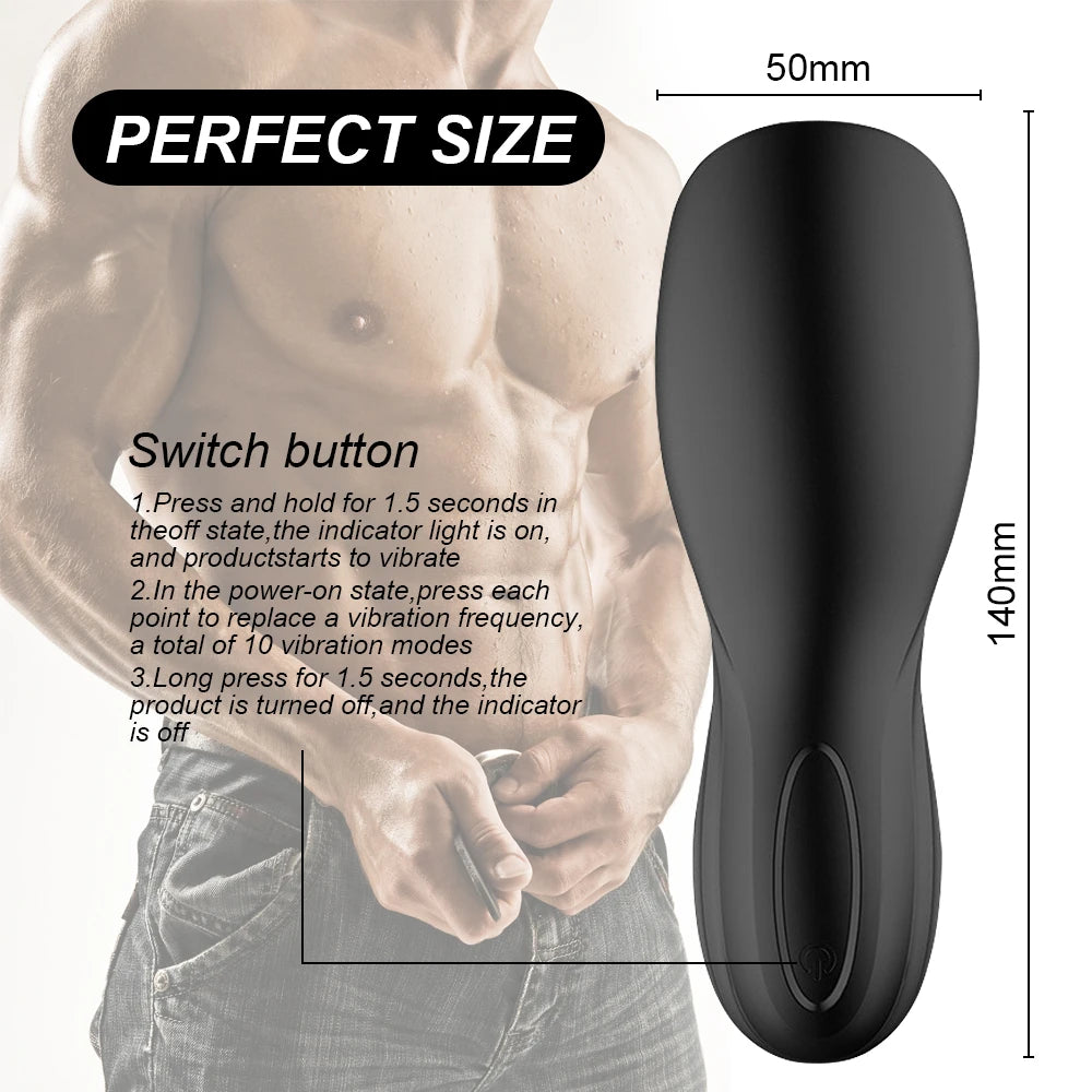 10 Modes Penis Delay Trainer Vibrator Male Masturbator Automatic Oral Climax Sex Glans Stimulate Massager Adult Sex Toys for Men