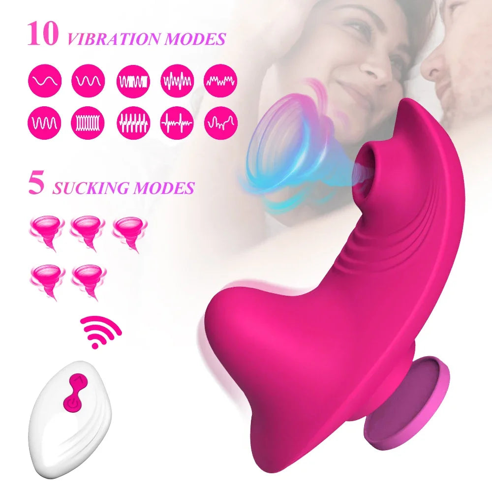 Wearable Clitoral Stimulator Portable Panty Sucking Vibrator Wireless Remote Control Invisible Vibrating Egg Sex Toys for Women