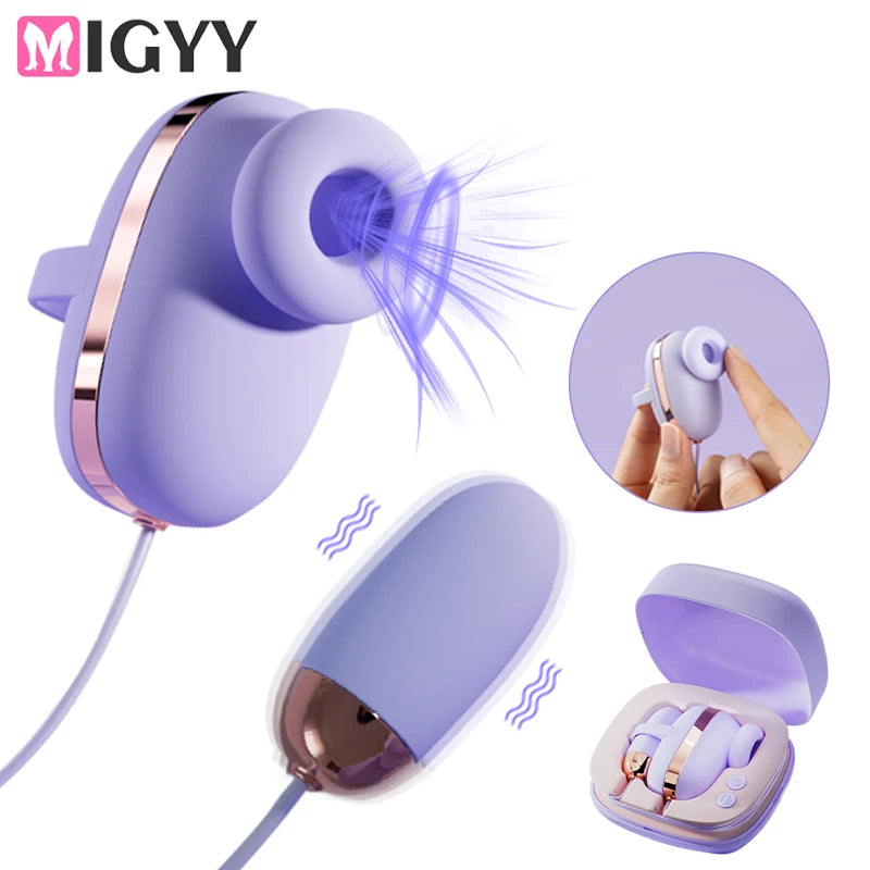 Nipple Sucking Vibrator Egg Clit Vacuum Suck for Female Sex Toy Clitoris2 In 1 Vibrat G-Spot Stimulation Adult Massager