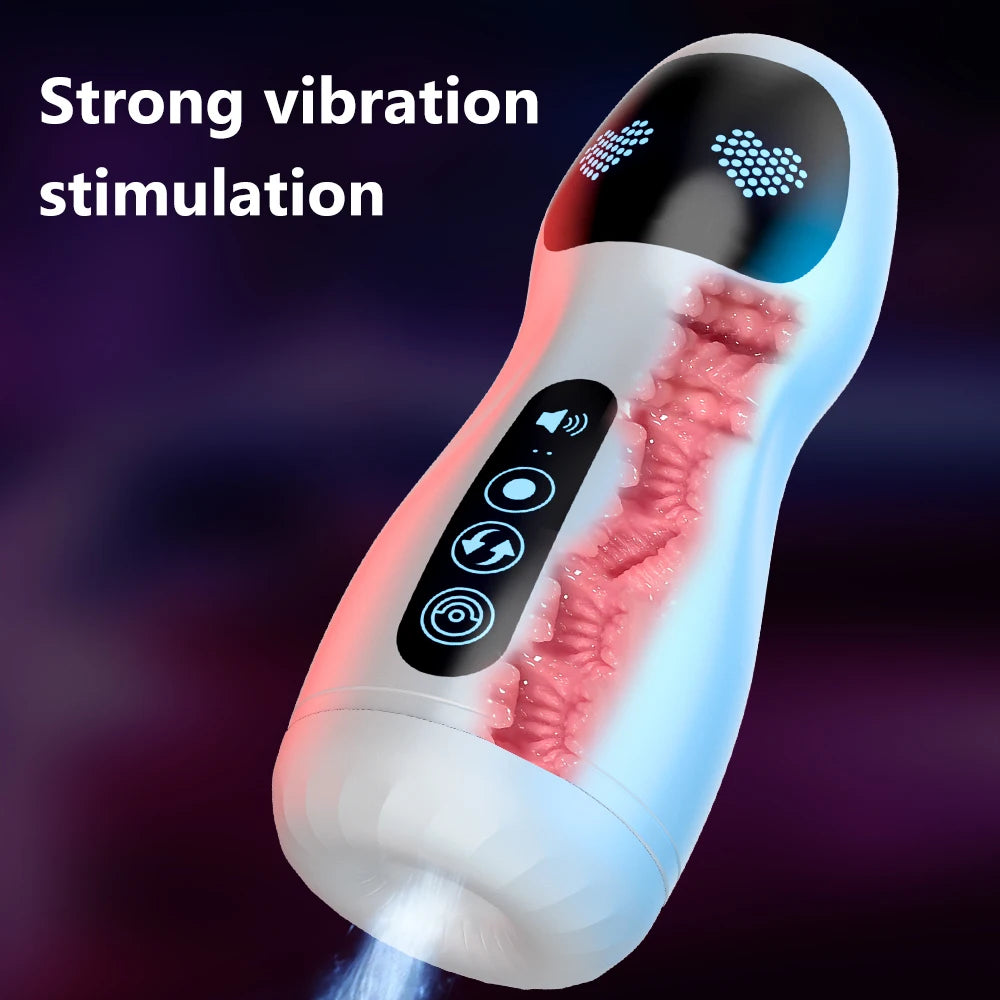 Male Masturbator Cup Automatic Sucking Vibration Blowjob Real Vagina Pocket Pussy Penis Oral Sex Machine Toys For Man Adults 18+