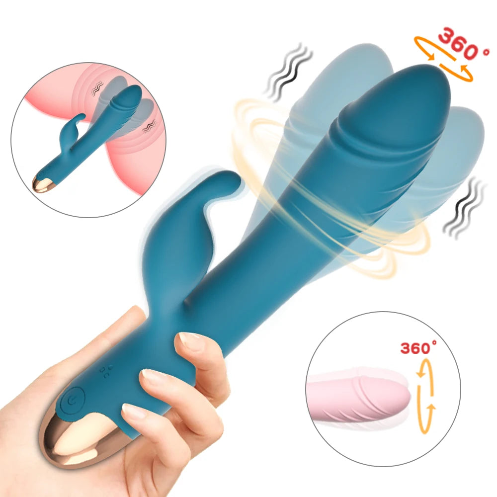 360° Rotating G Spot Vibrator For Women Dual Vibration  Dildo Female Vagina Clitoris Massager Sex Toys For Women Adult Toys