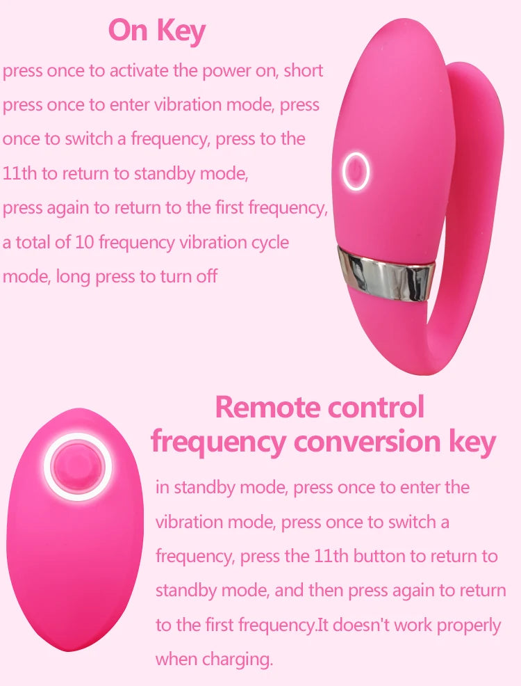 Wearable U Shaped G Spot Vibrator 10 Speed Wireless Remote Control Dildo Sex Toys for Couple Women Clitoris Stimulator Adults