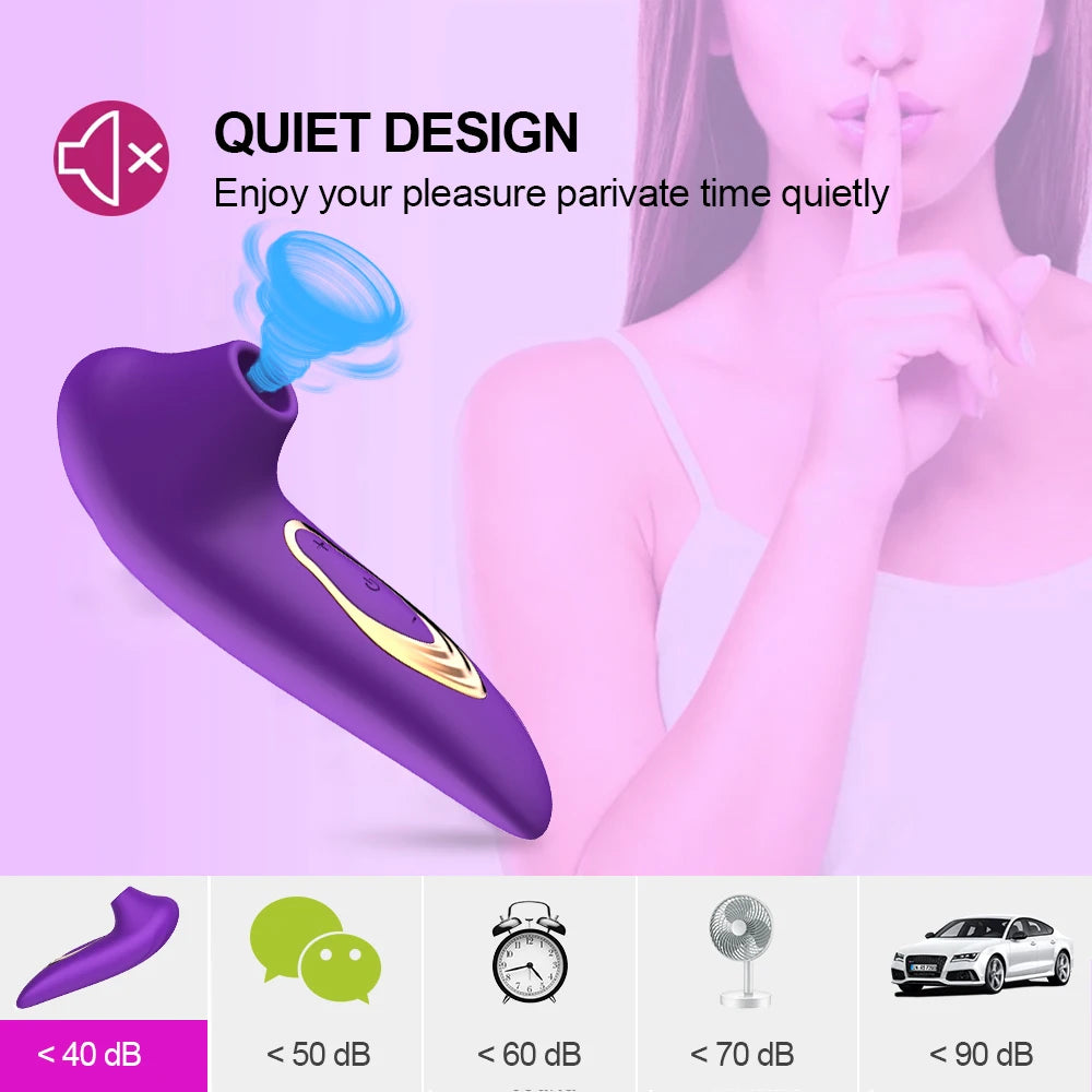 Powerful Clitoris Sucking Tongue Vibrator for Women Nipples Suction Stimulator 10 Vibration Modes Clitoral Massager Waterproof