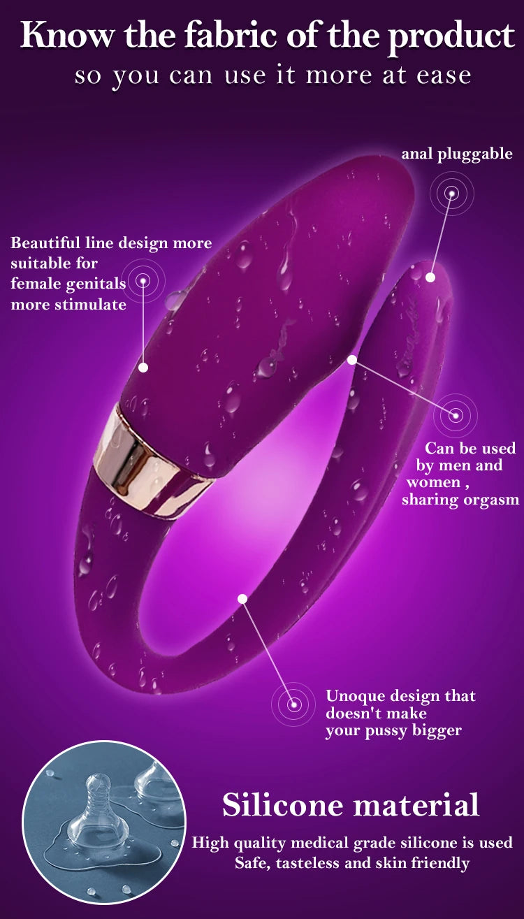 Wearable U Shaped G Spot Vibrator 10 Speed Wireless Remote Control Dildo Sex Toys for Couple Women Clitoris Stimulator Adults