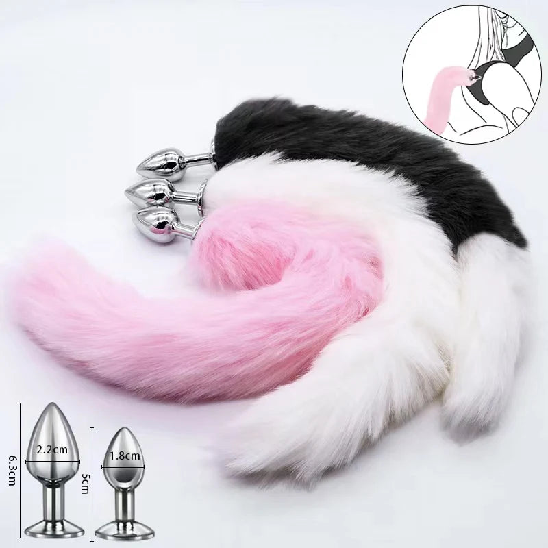 Mini Fox Anal Plug Cute Tail Anal Toys for Beginner Stainles Steel Anal Plug BDSM Game Cosplay Sex Toys for Woman Couple Men