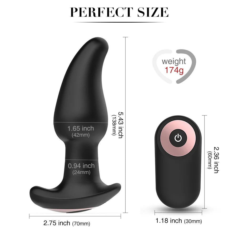 Wireless Remote Anal Plug for Couples Play, Rechargeable Vibrating Butt Plug Sex Toy with Rotating Beads and Tentacles 18.00