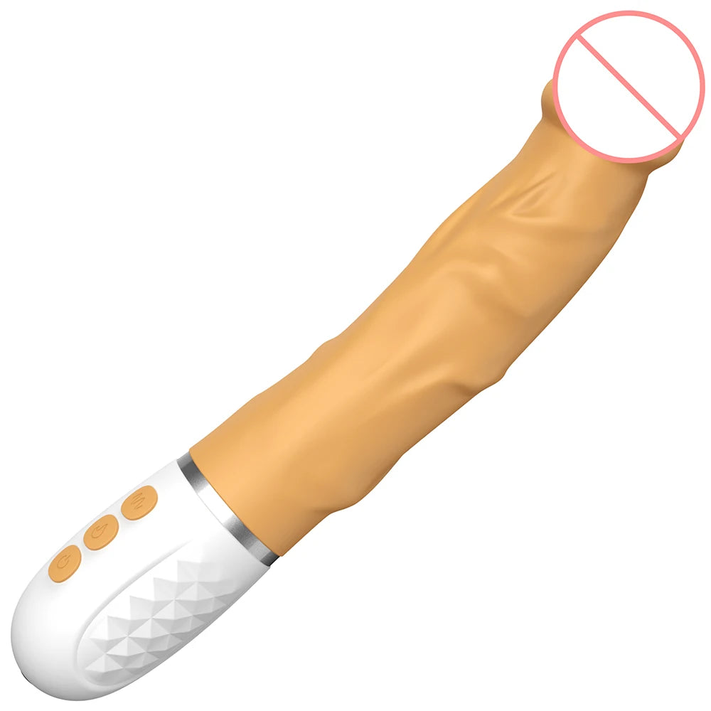 Realistic Thrusting Dildo Vibrator for Women with 10 Powerful Vibrating Mode and Heating Flexible Curved Penis Sex Toys Female