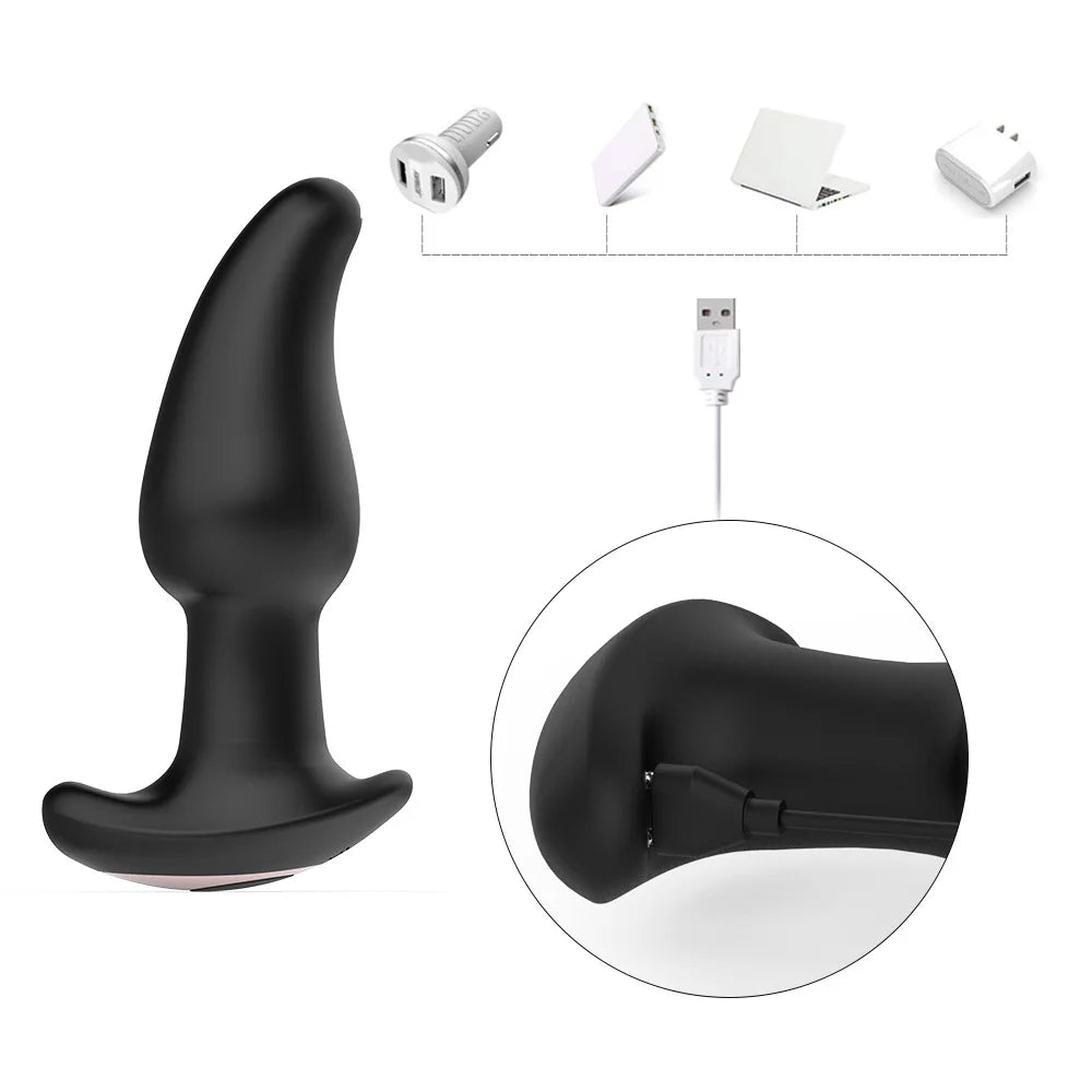 Wireless Remote Anal Plug for Couples Play, Rechargeable Vibrating Butt Plug Sex Toy with Rotating Beads and Tentacles 18.00