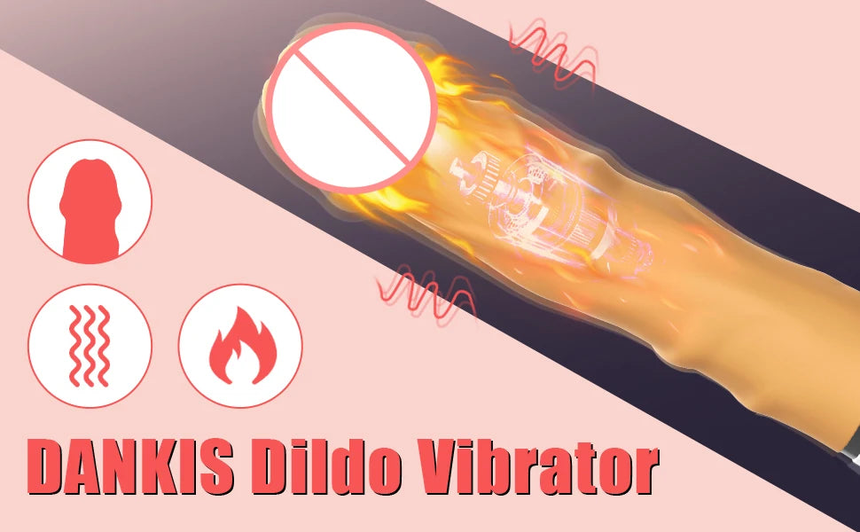 Realistic Thrusting Dildo Vibrator for Women with 10 Powerful Vibrating Mode and Heating Flexible Curved Penis Sex Toys Female