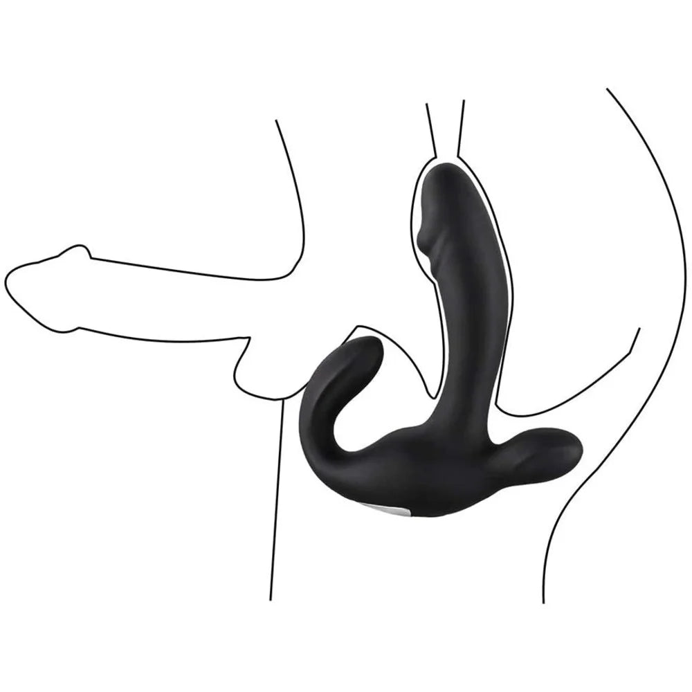 Prostate Massager Male G Spot Silicone Vibrator 3 In 1 Stimulator P-Spot Testicles Perineum Stimulation Wireless Anal Sex Toy