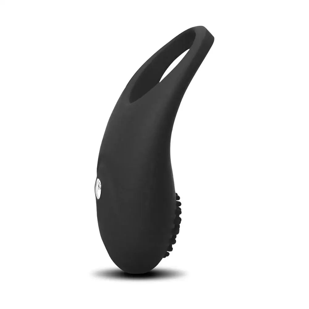 Cock ring Men's brush Vibration Waterproof Black Silicone  Cock Ring Vibrator for men adult fun sex toys penis ring sex toys