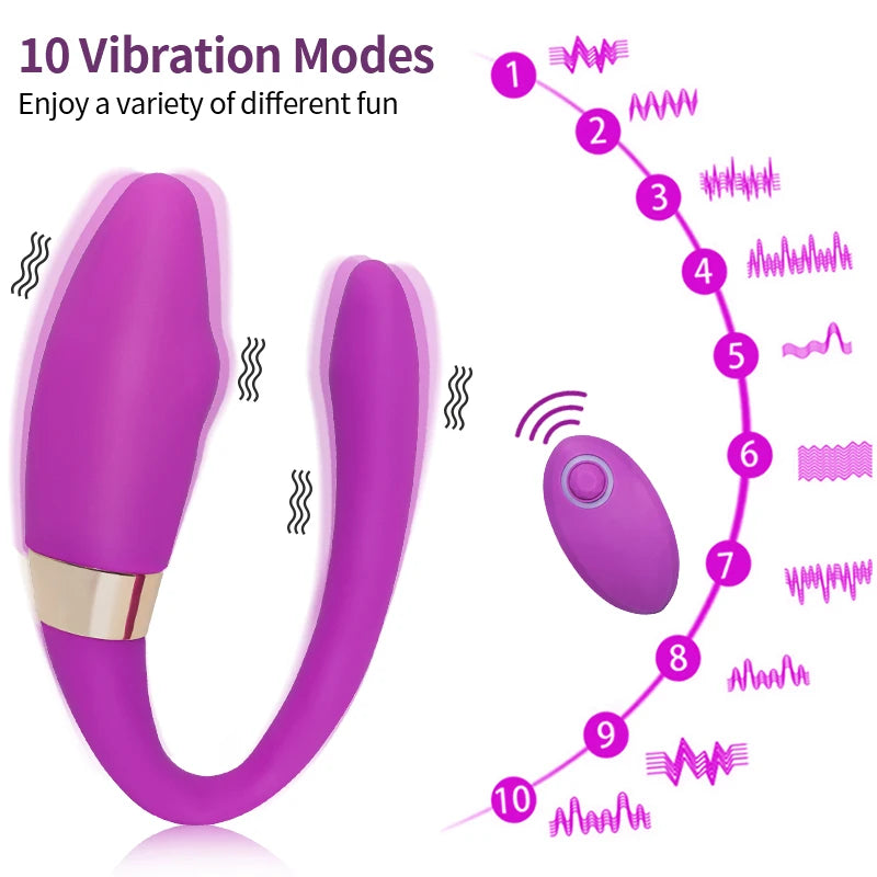 Wearable U Shaped G Spot Vibrator 10 Speed Wireless Remote Control Dildo Sex Toys for Couple Women Clitoris Stimulator Adults