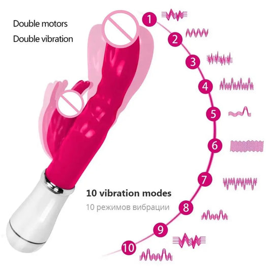 Powerful G Spot Rabbit Dildo Vibrator for Women Adult Sex Toys Clitoris Stimulator Massager Sex toy for Female Masturbator