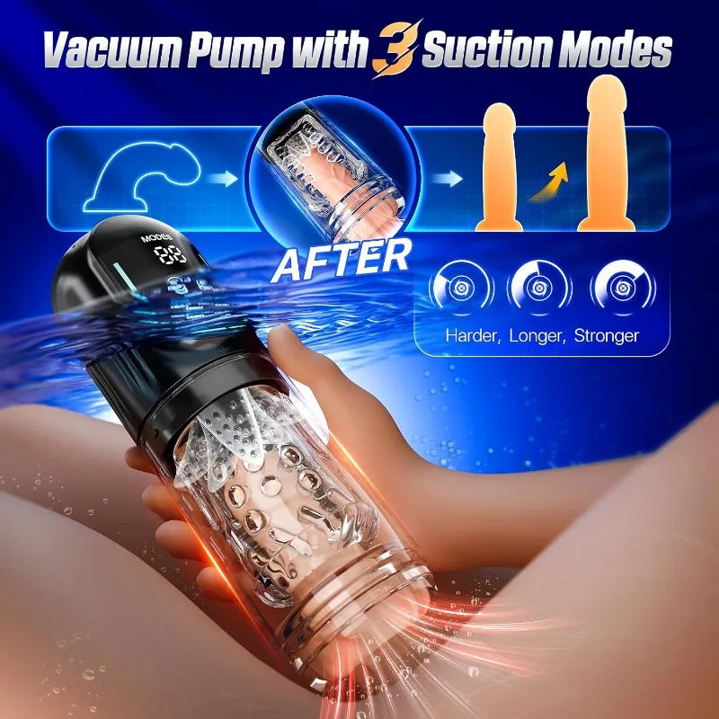 Automatic Male Masturbator 4 in1 Blowjob Masturbation Cup with 7 Sucking Real Vagina Pocket Pussy Penis Pump Pocket Man Sex Toys