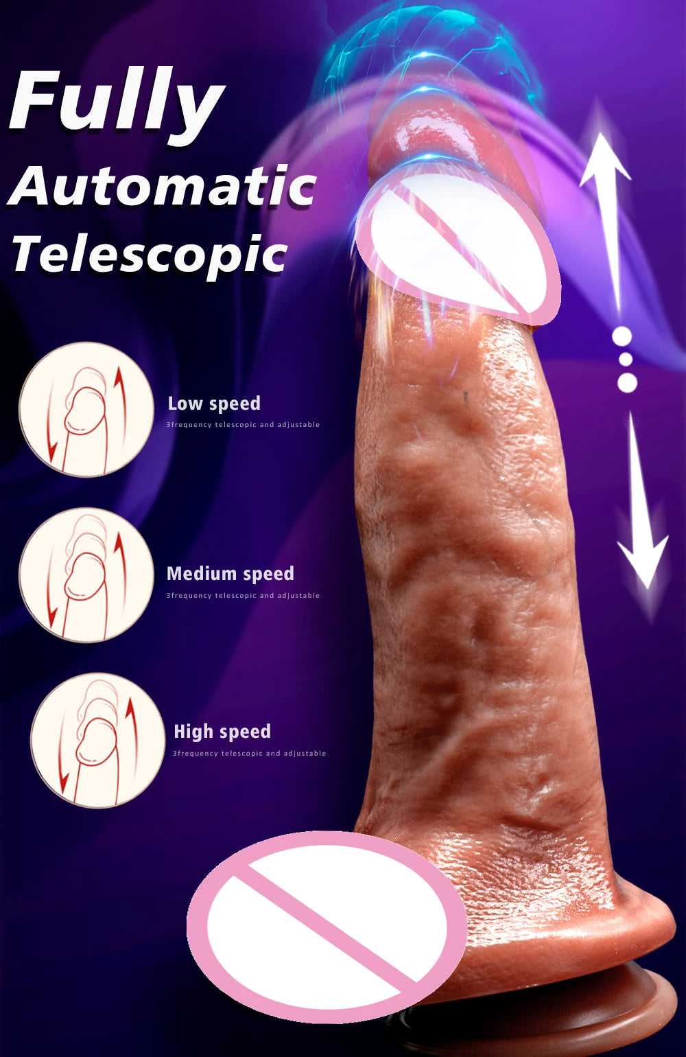 9.4in Huge Dildo Vibrator Dildo Heating Wireless Remote Realistic Penis Swing Dick Sex Toys Telescopic Dildo Vibrator For Women