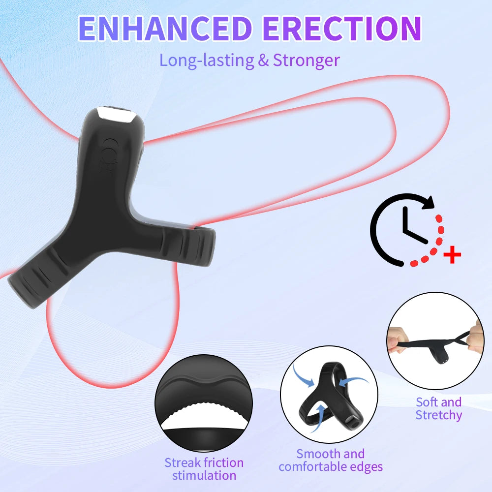 Vibrator Penis Perineum Sex Toys for Men Silicone Cock Rings Testicle Trainer Scrotum Stimulator Massager Cockring Adult 18 Toy