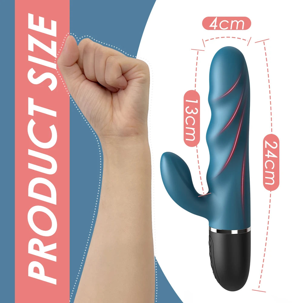 24cm Big Dildo Powerful Rabbit Vibrator Vaginal G-Spot Massager Adult Sex Toys for Couple Clitoris Stimulator Sex Vibrating Toy