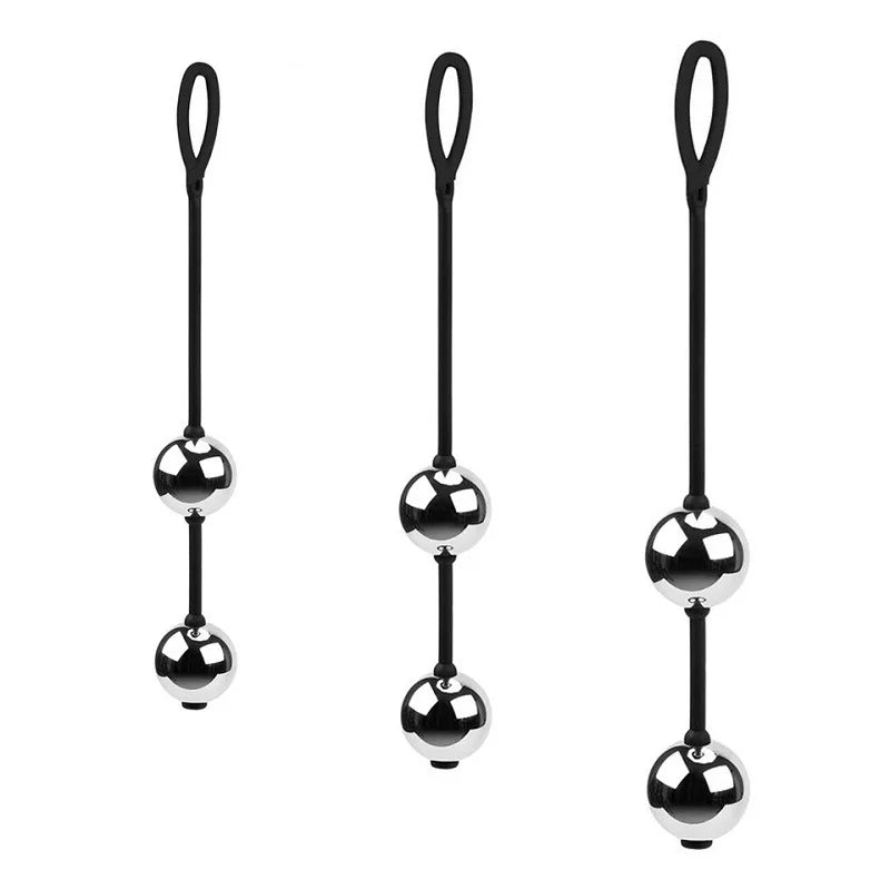 3 Size Metal Anal Beads Butt Plug Silicone Rope Geisha Balls Weighted Vaginal Kegel Exerciser Erotic Sex Toys for Woman