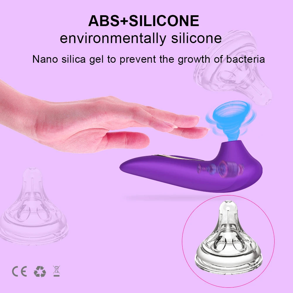 Powerful Clitoris Sucking Tongue Vibrator for Women Nipples Suction Stimulator 10 Vibration Modes Clitoral Massager Waterproof