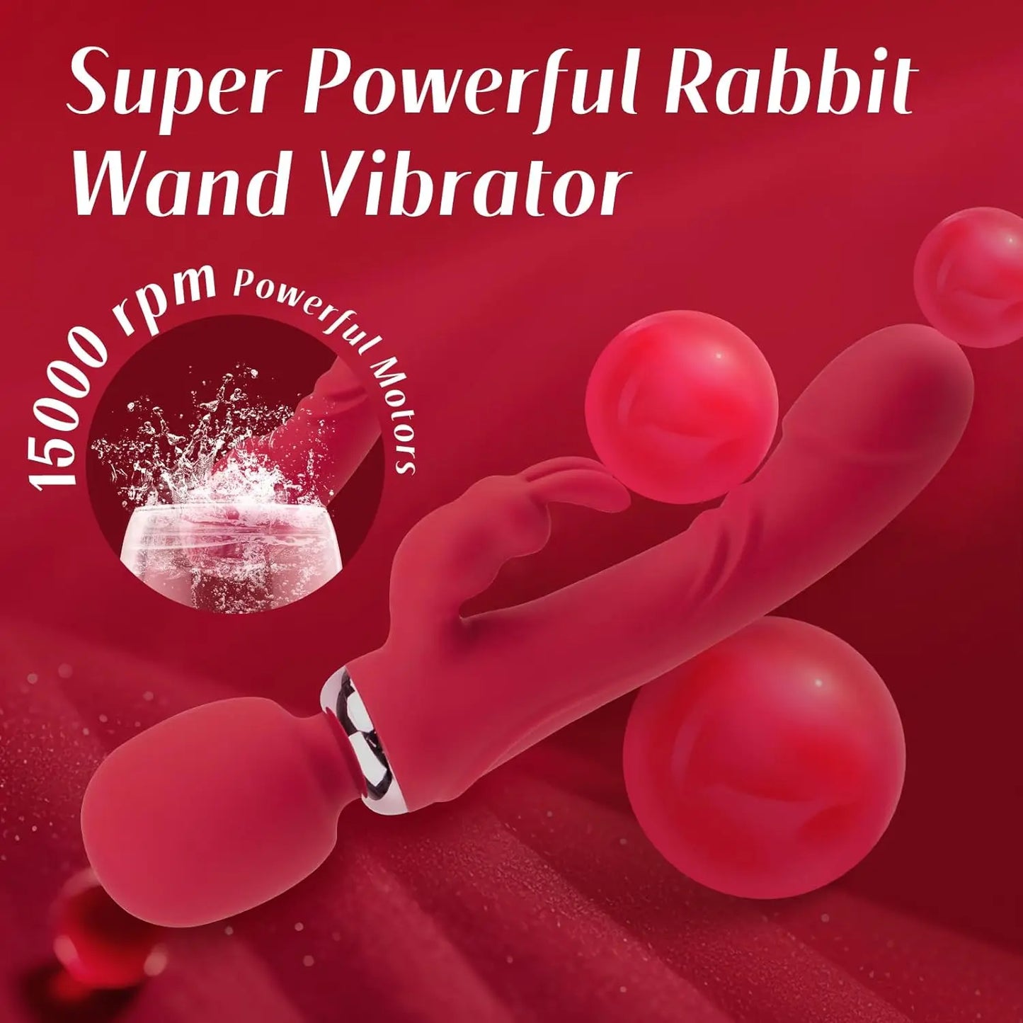 Vibrator Dildo - Powerful Vibration Modes Double-Ended Dildos Personal Massager Rabbit Vibrators Wand Adult Sex Toy