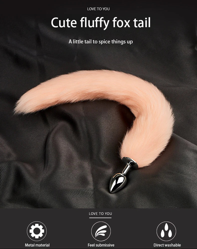 Mini Fox Anal Plug Cute Tail Anal Toys for Beginner Stainles Steel Anal Plug BDSM Game Cosplay Sex Toys for Woman Couple Men