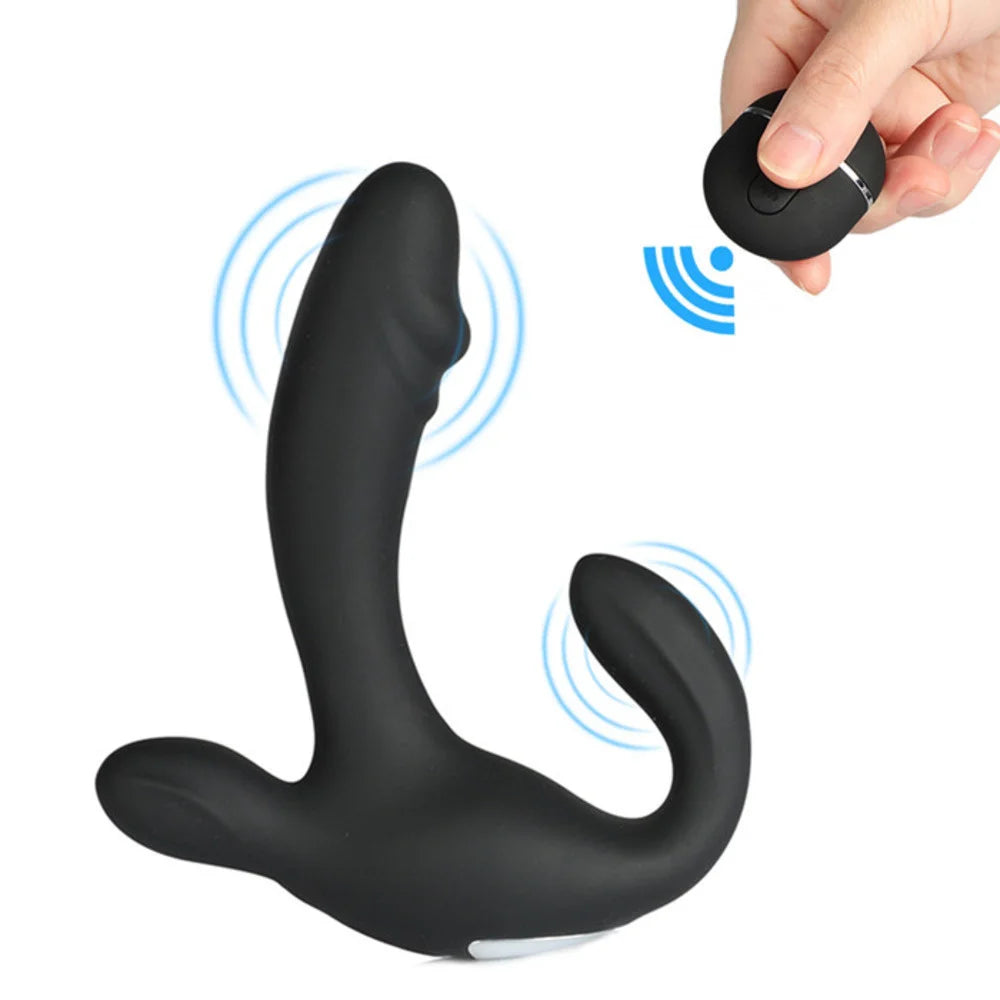 Prostate Massager Male G Spot Silicone Vibrator 3 In 1 Stimulator P-Spot Testicles Perineum Stimulation Wireless Anal Sex Toy