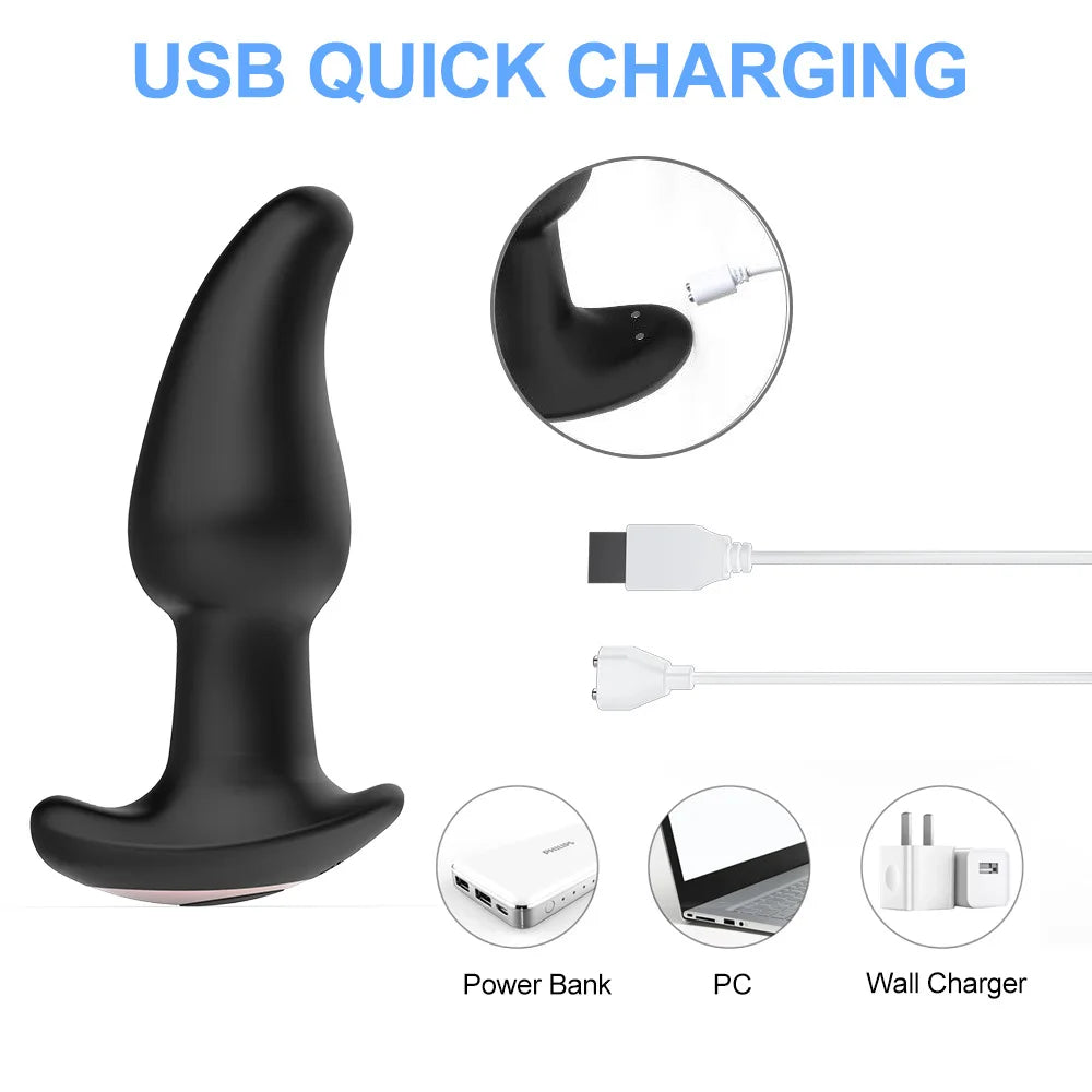 Wireless Remote Anal Plug for Couples Play, Rechargeable Vibrating Butt Plug Sex Toy with Rotating Beads and Tentacles 18.00