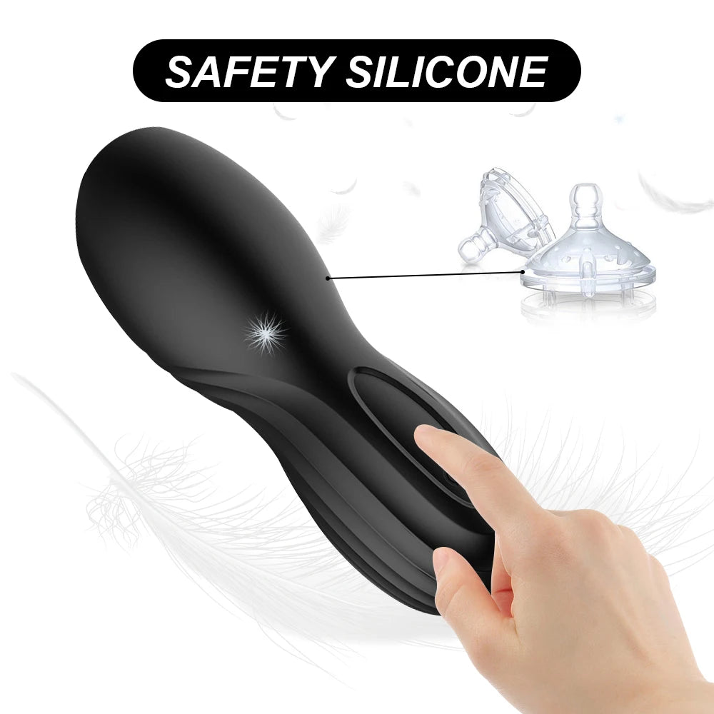 10 Modes Penis Delay Trainer Vibrator Male Masturbator Automatic Oral Climax Sex Glans Stimulate Massager Adult Sex Toys for Men