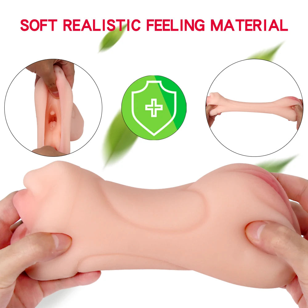 Masturbation Soft Stick Male Masturbator Artificial Vagina Simulator Realistic Rubber Vaginal Industrial Pussy Sex Toys For Men