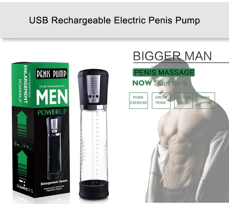 Automatic Electric Penis Vacuum Pump Thicken Penis Enlargement Enhancer Penis Sucker Sex Toys for Men Male Masturbate 18+