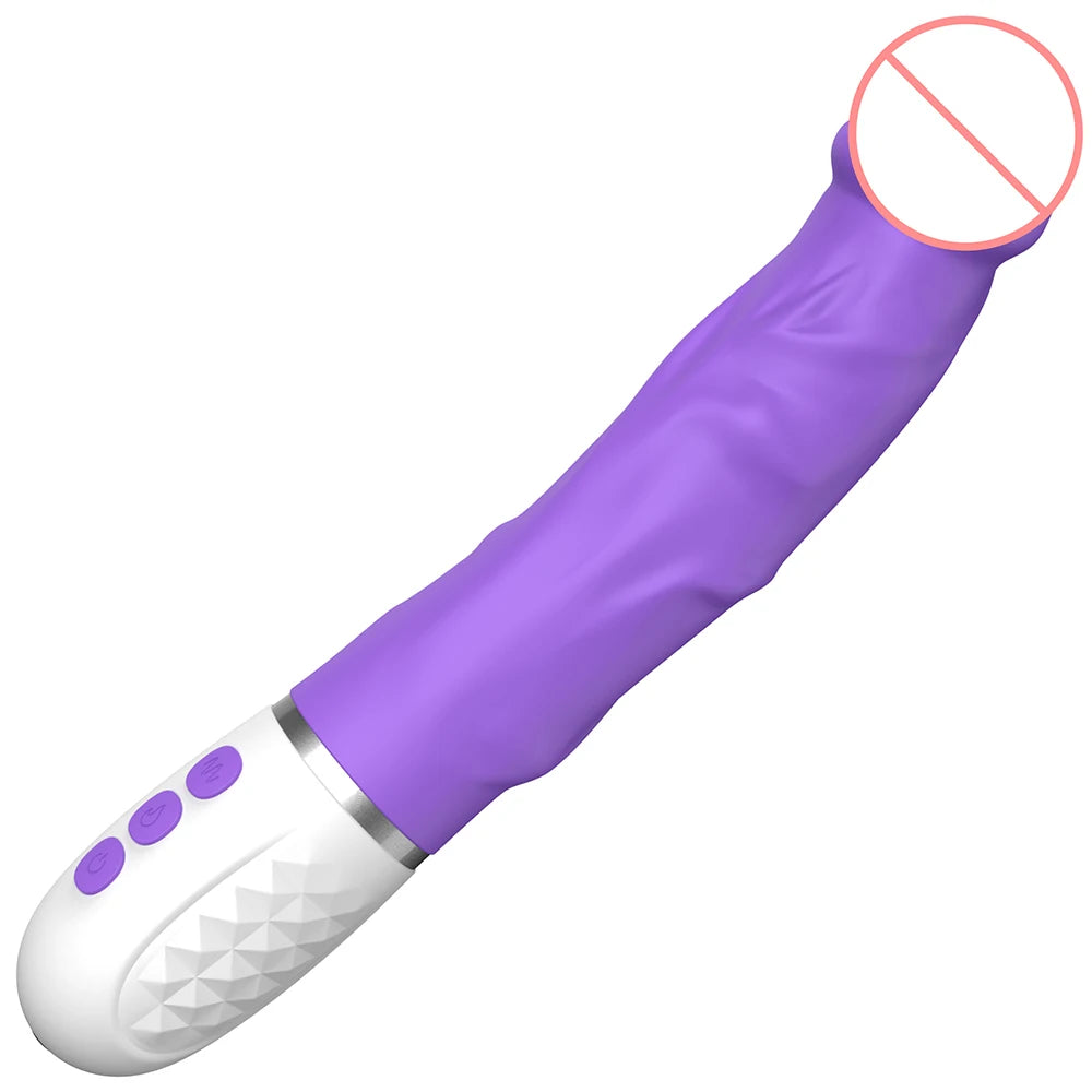 Realistic Thrusting Dildo Vibrator for Women with 10 Powerful Vibrating Mode and Heating Flexible Curved Penis Sex Toys Female