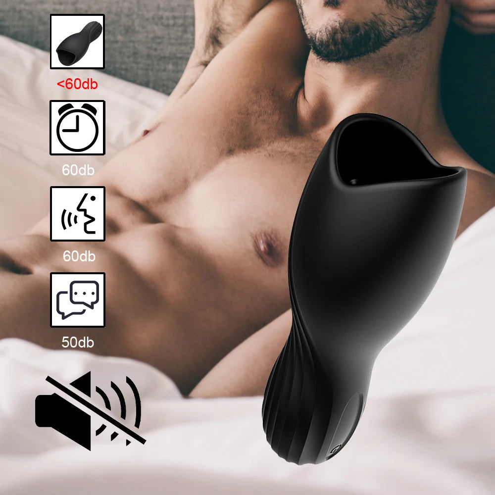 10 Modes Penis Delay Trainer Vibrator Male Masturbator Automatic Oral Climax Sex Glans Stimulate Massager Adult Sex Toys for Men