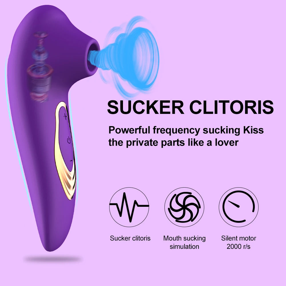 Powerful Clitoris Sucking Tongue Vibrator for Women Nipples Suction Stimulator 10 Vibration Modes Clitoral Massager Waterproof