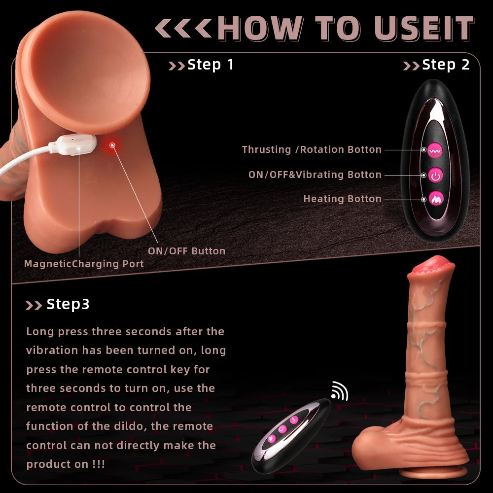 Horse Dildo Vibrator for Women dildo with suction cup Thrusting Massage Vibration Wand Vaginal Stimulation Masturbator Sex Toys